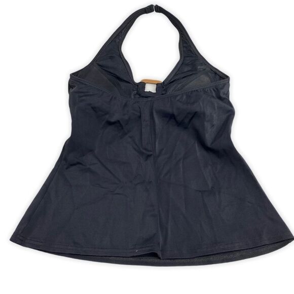 Lands End Black Halter Tankini Top size 6L - Picture 2 of 5